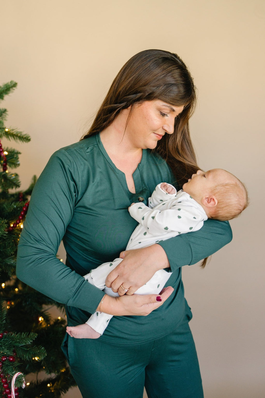 Tiny Trees Ribbed Bamboo Zippy Pajamas - Shop Avnu