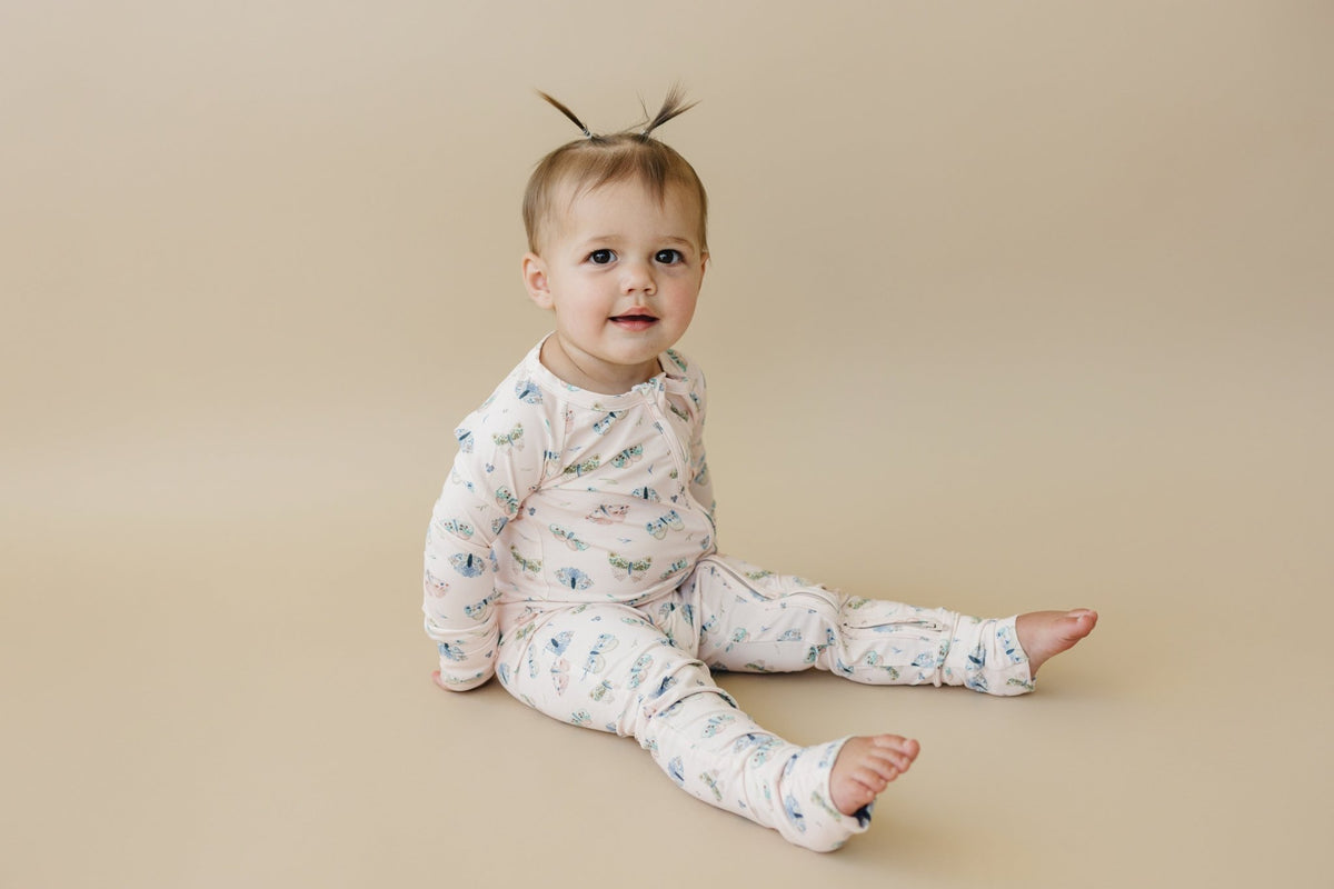 Luna Moths Bamboo Zippy Pajamas - Shop Avnu