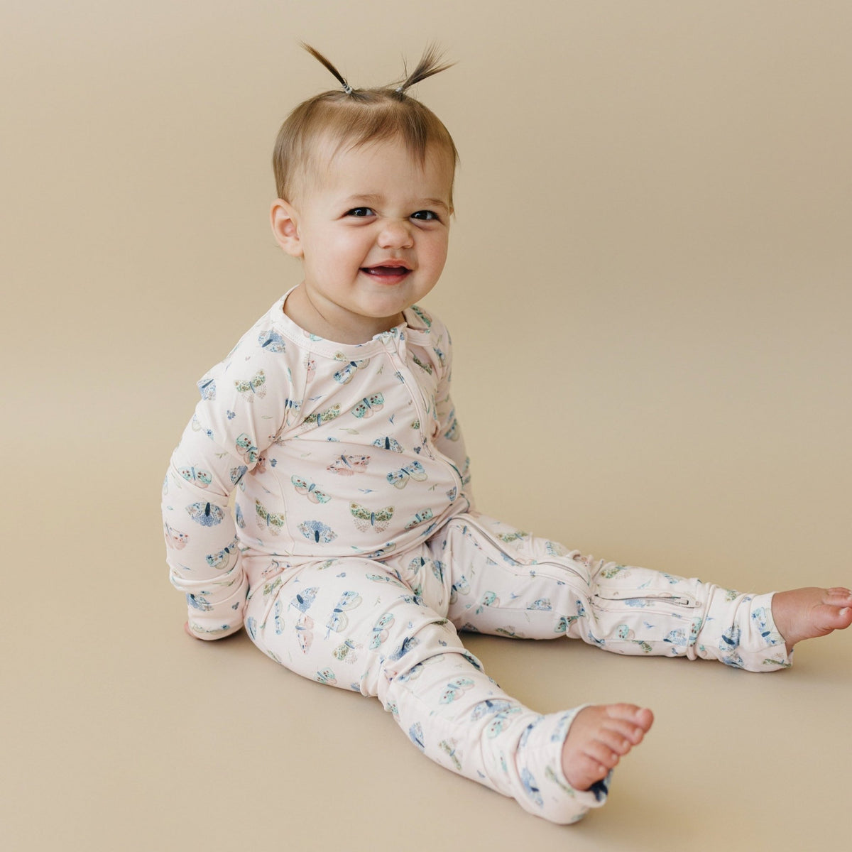 Luna Moths Bamboo Zippy Pajamas - Shop Avnu
