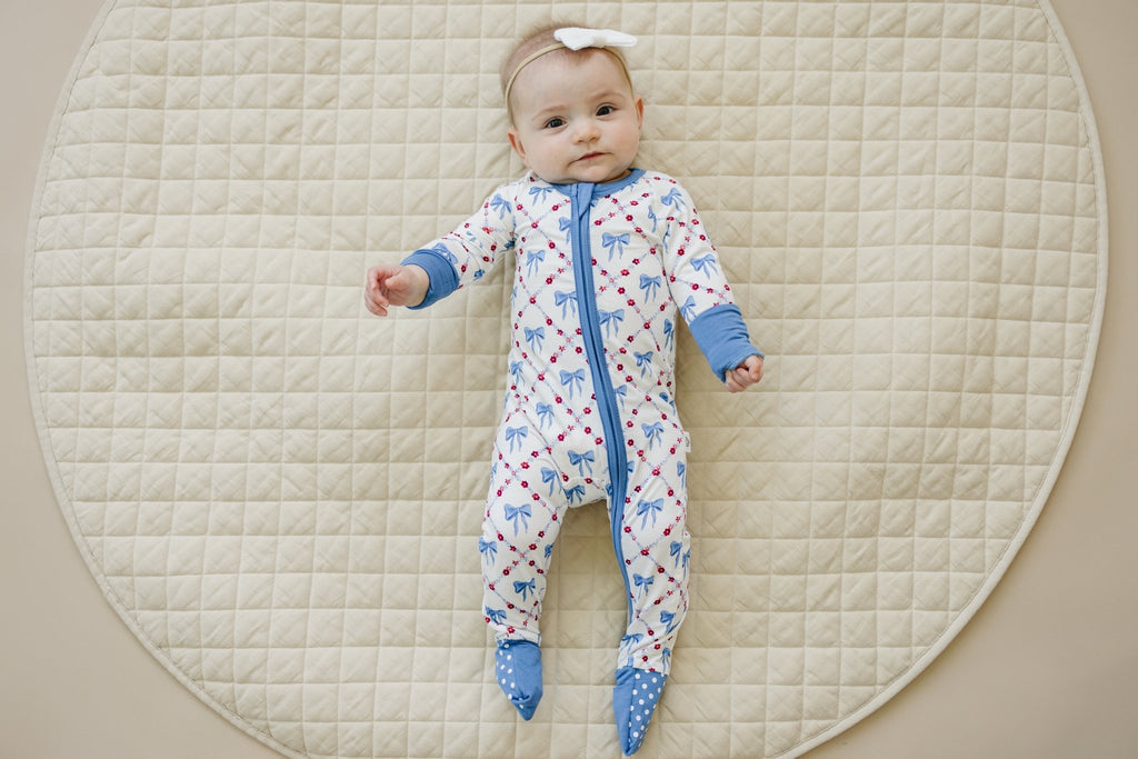 Red White & Bows Bamboo Zippy Pajamas - Shop Avnu