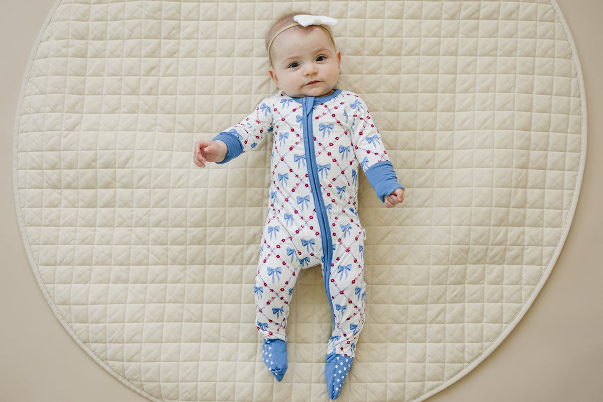 Red White & Bows Bamboo Zippy Pajamas - Shop Avnu