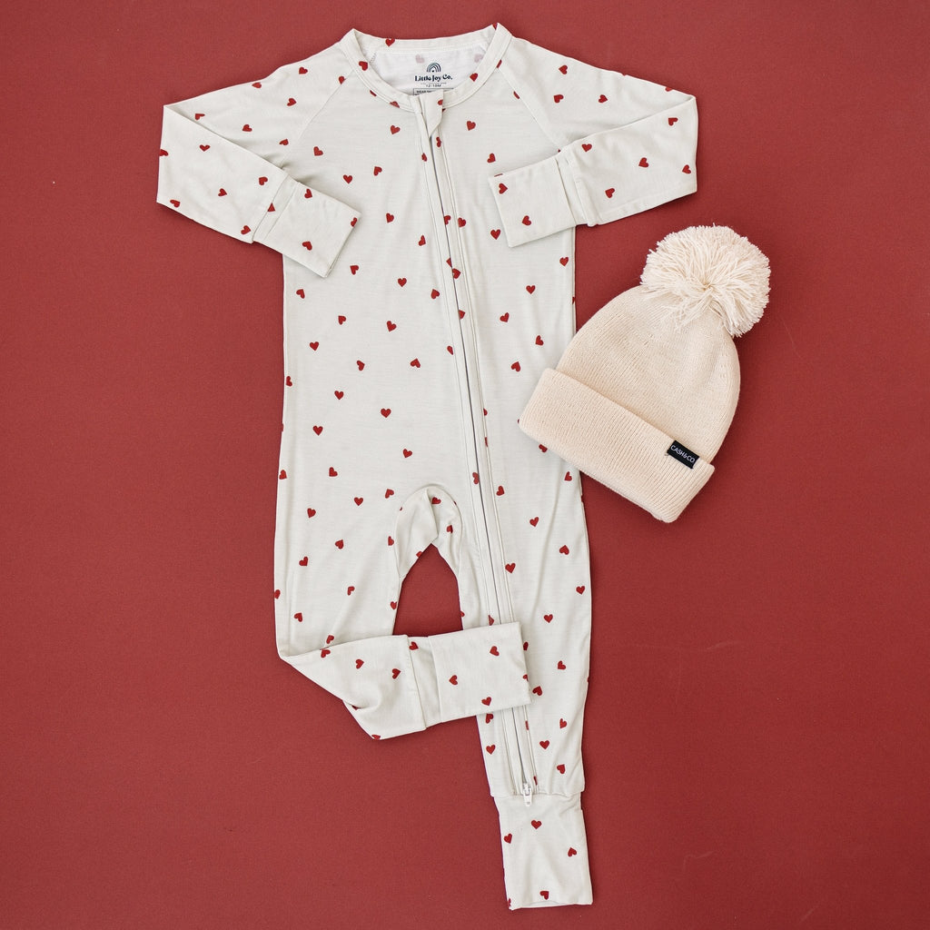 Tiny Hearts Bamboo Zippy Pajamas - Shop Avnu