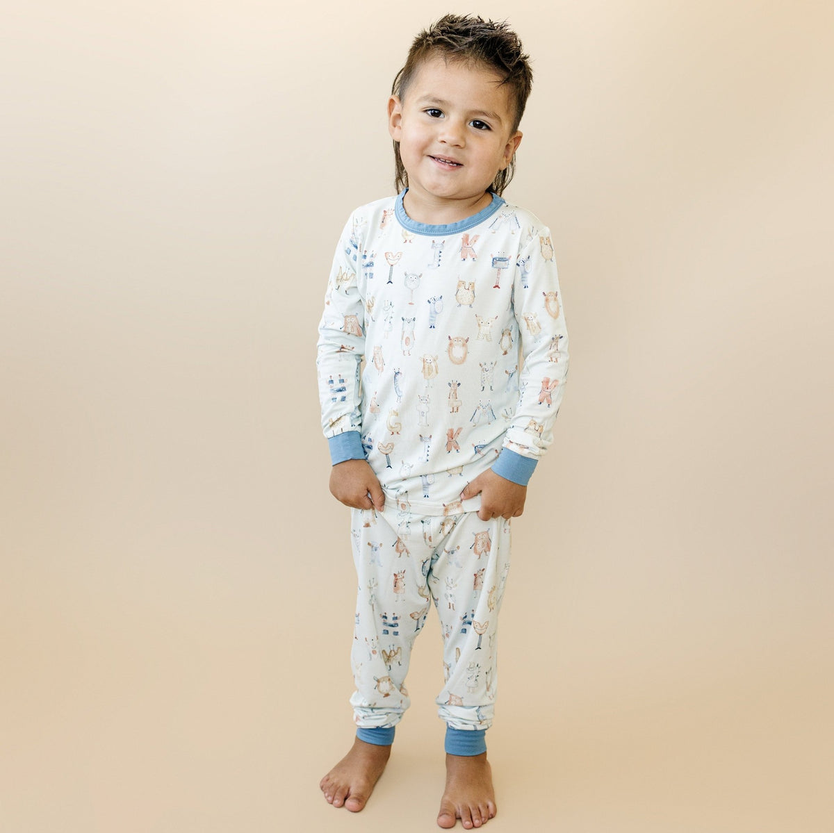 M is for Monsters 2pc Bamboo Pajamas - Shop Avnu