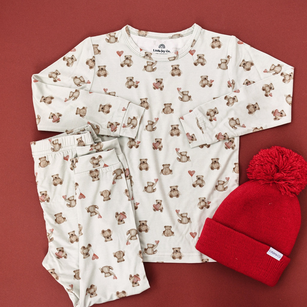 Valentines Teddy Bear 2pc Bamboo Pajamas - Shop Avnu