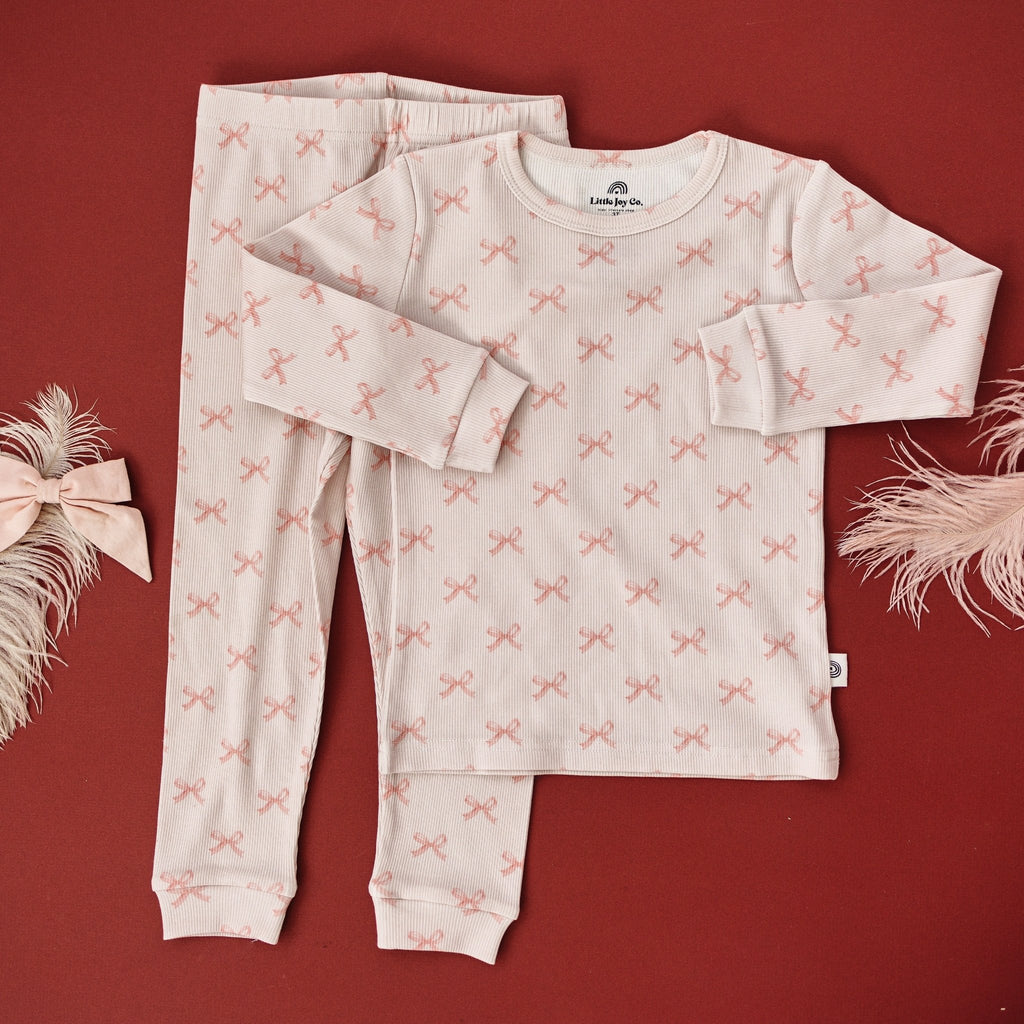 Blushing Bows 2pc Bamboo Pajamas - Shop Avnu