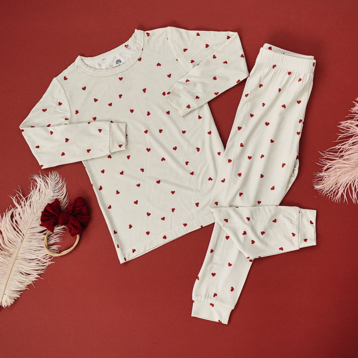 Tiny Hearts 2pc Bamboo Pajamas - Shop Avnu