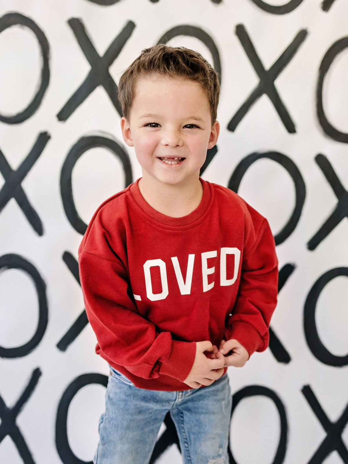 Loved Crewneck Sweatshirt - Red or Pink - Shop Avnu