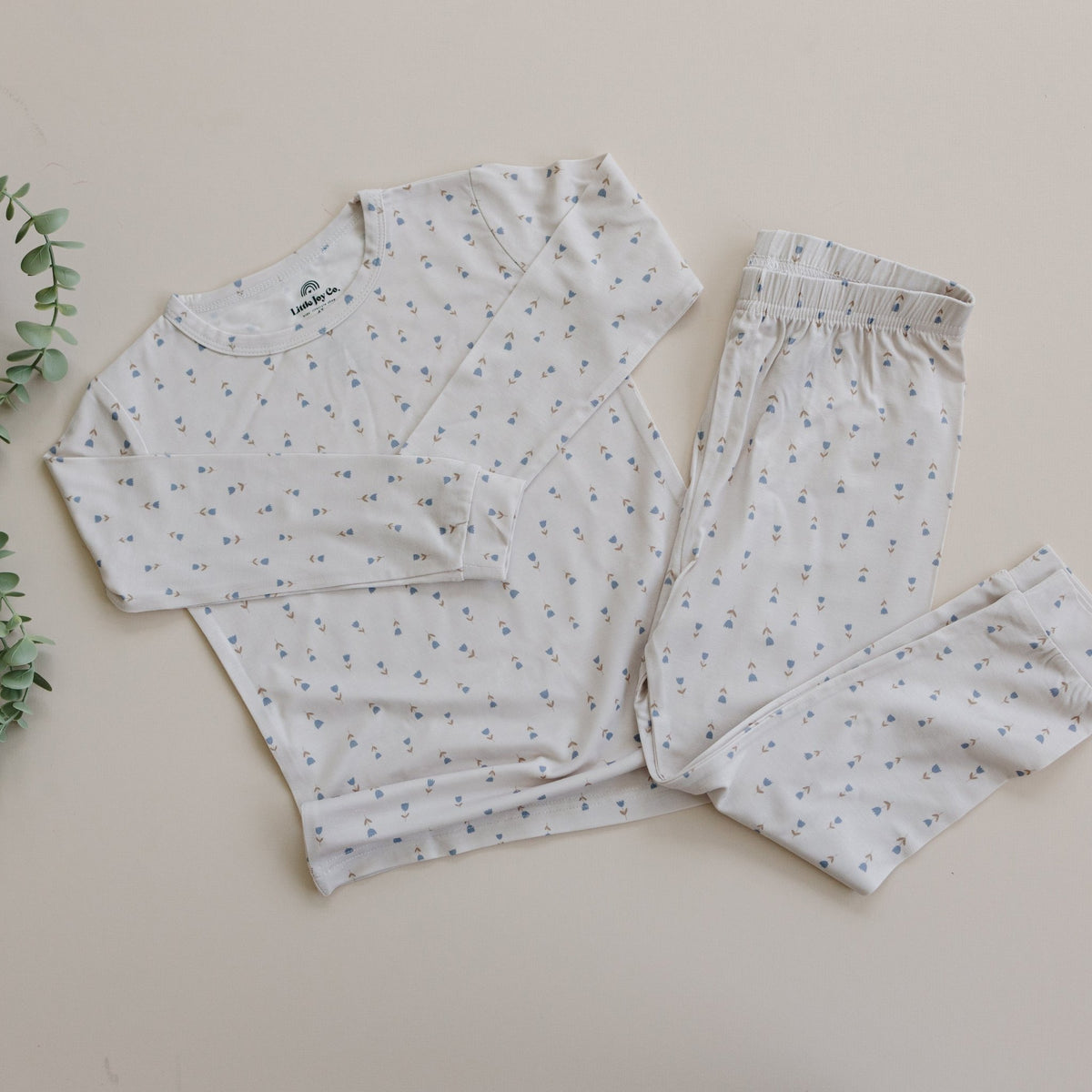 Tiny Tulips 2pc Bamboo Pajamas - Shop Avnu