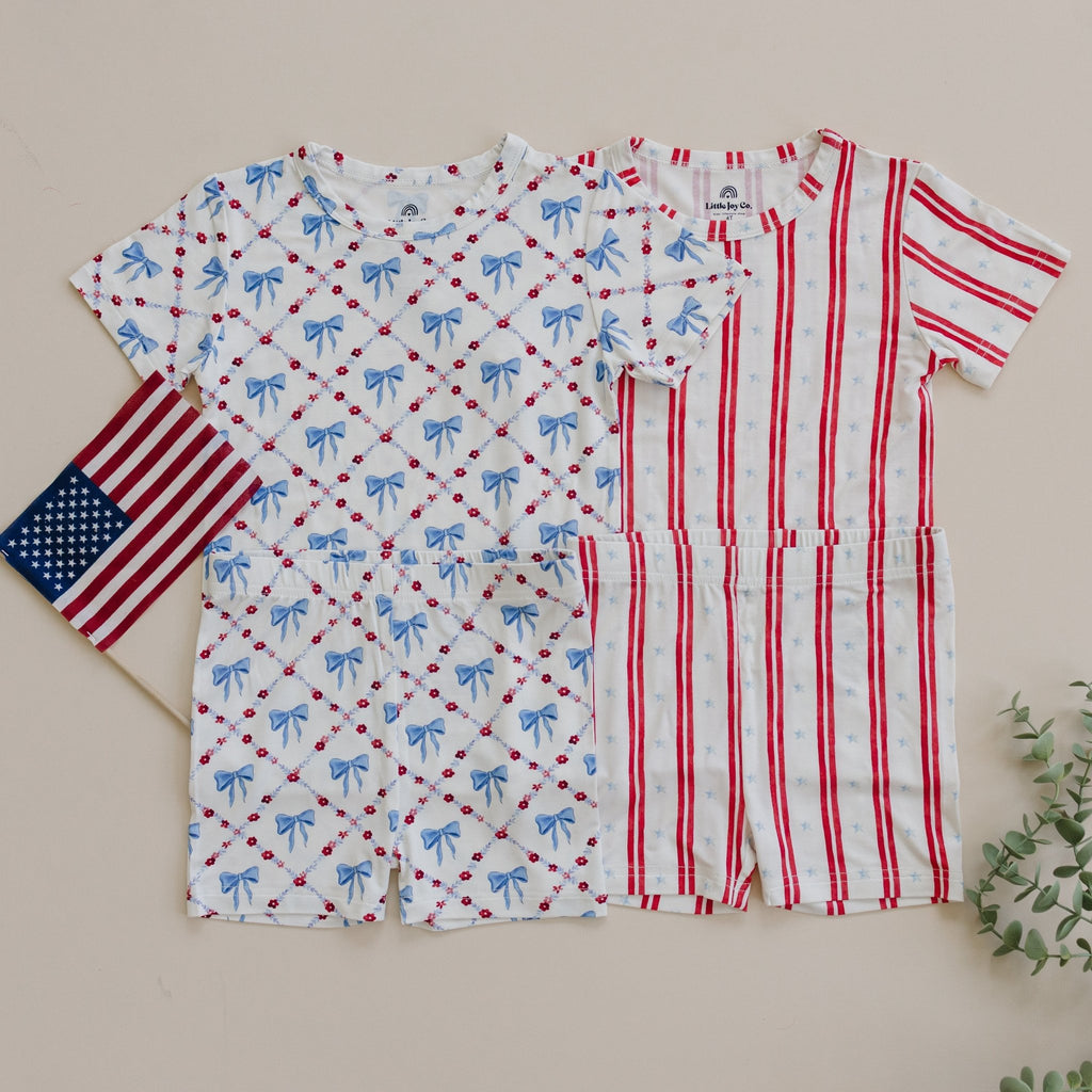 Red White & Bows 2pc Bamboo Pajamas - Shop Avnu