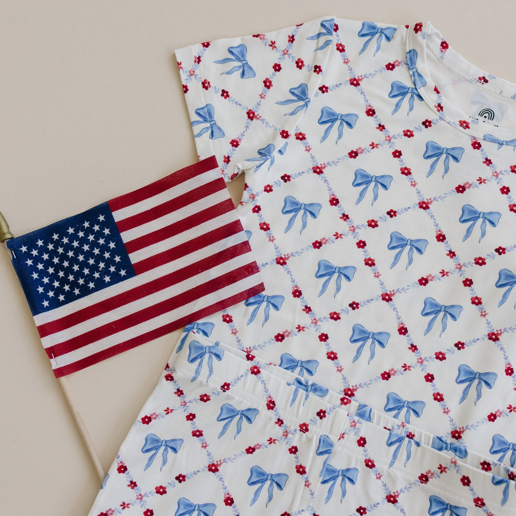 Red White & Bows 2pc Bamboo Pajamas - Shop Avnu