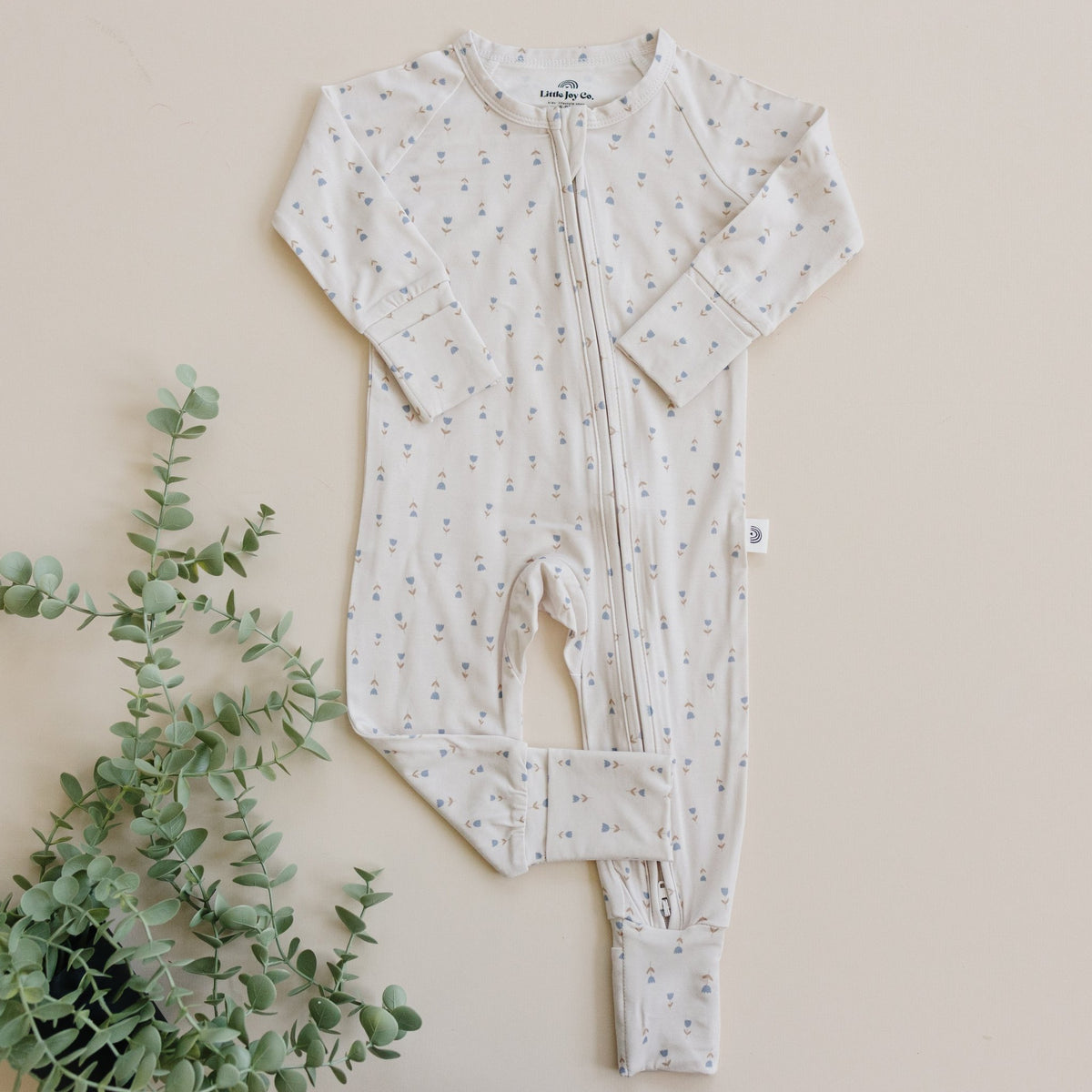 Tiny Tulips Bamboo Zippy Pajamas - Shop Avnu