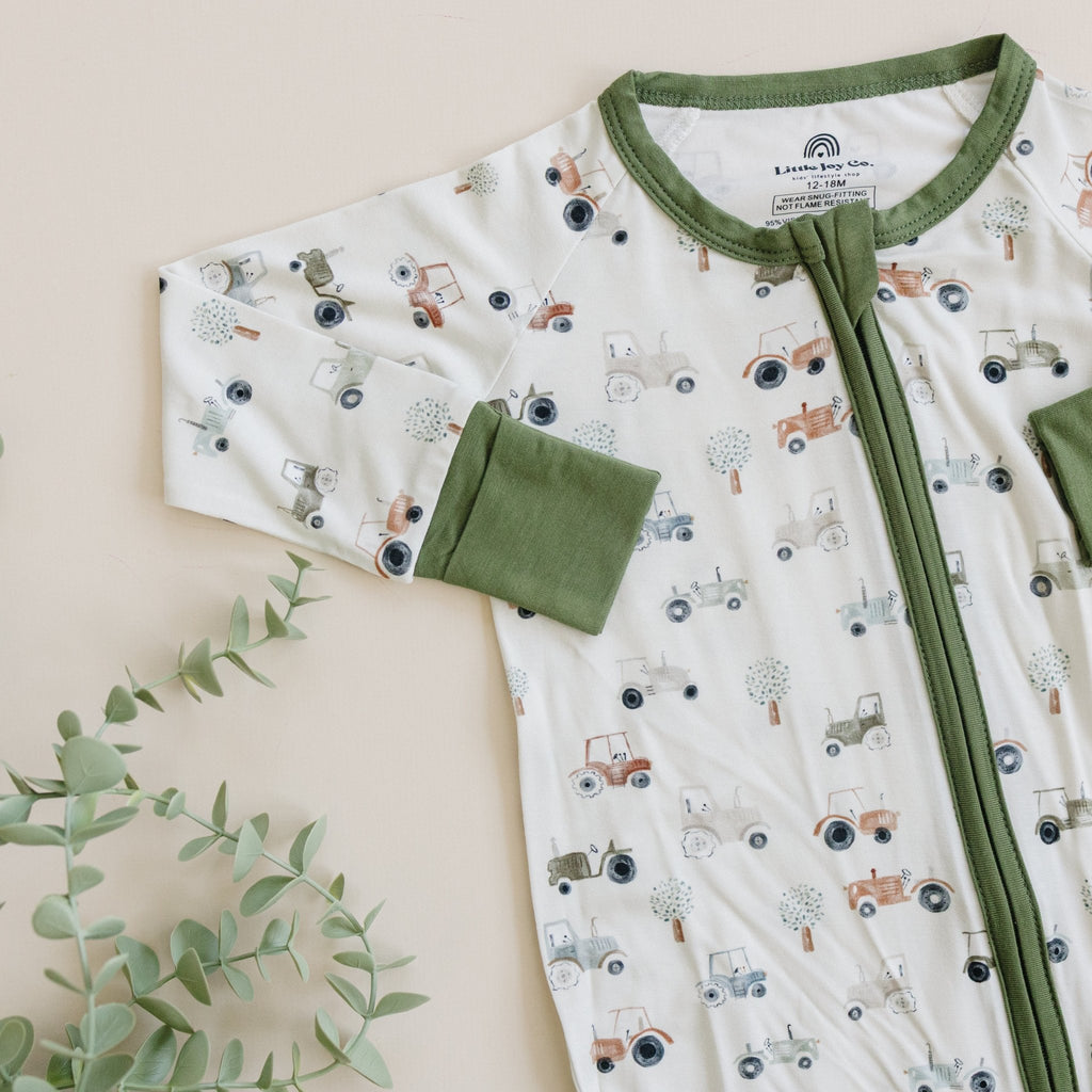 Tiny Tractors Bamboo Zippy Pajamas - Shop Avnu
