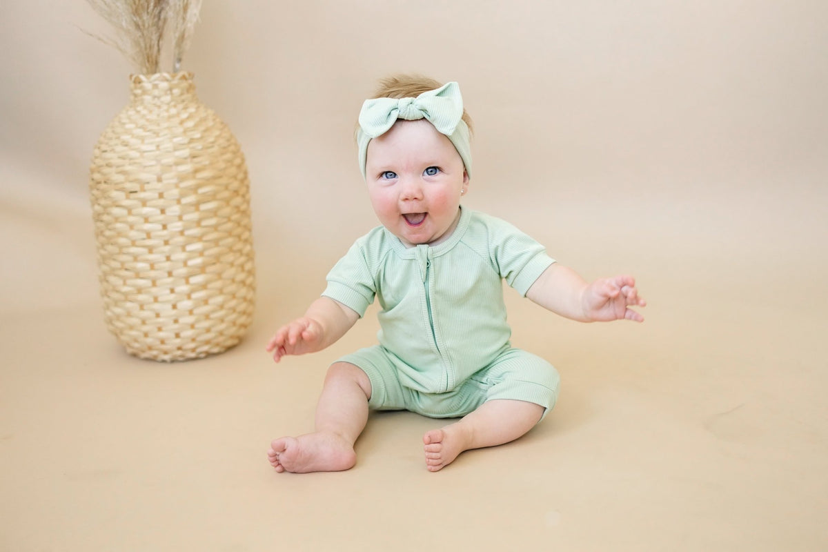 Solid Ribbed Bamboo Shorty Romper - more colors - Shop Avnu
