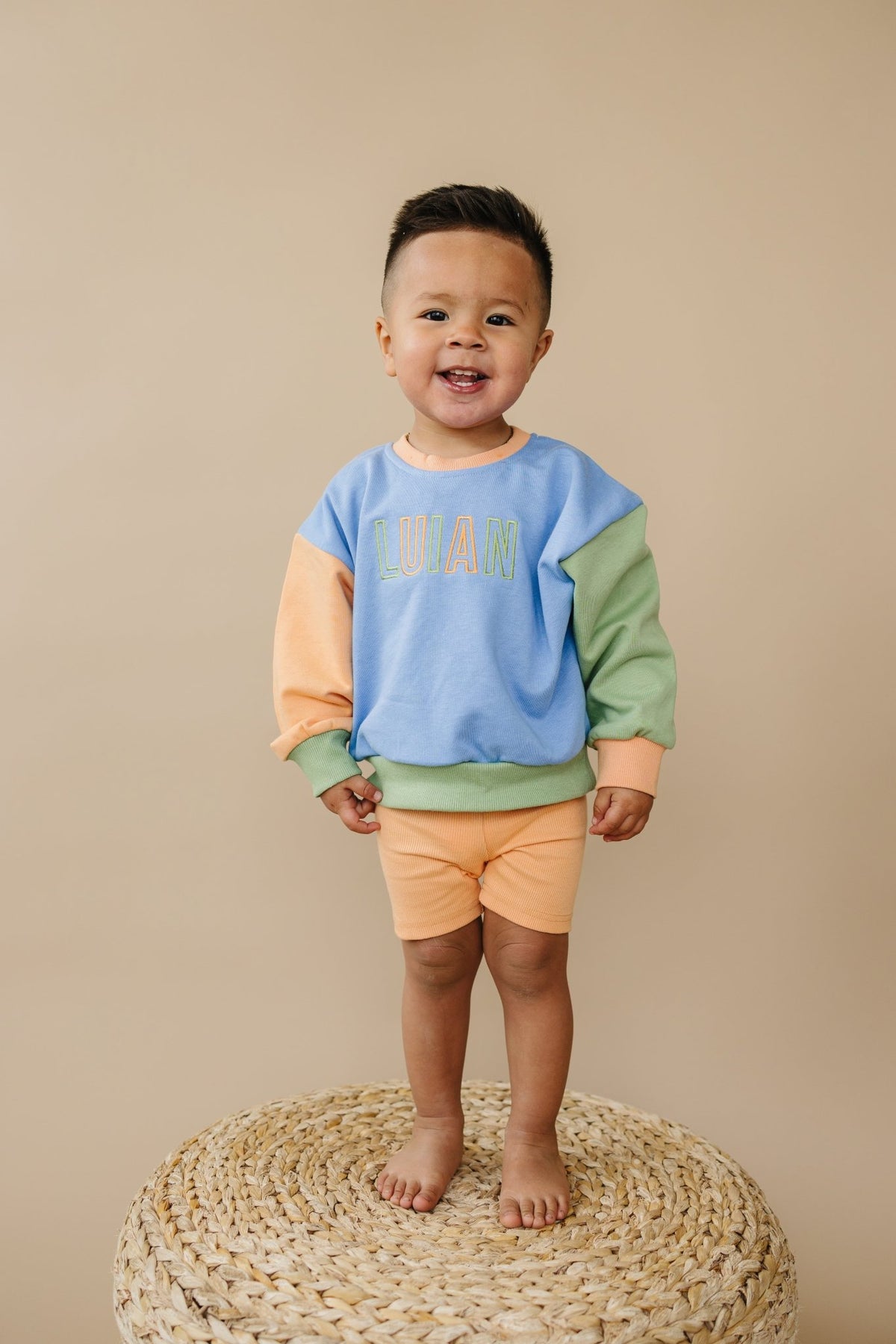 Orange Ribbed Bike Shorts - Shop Avnu