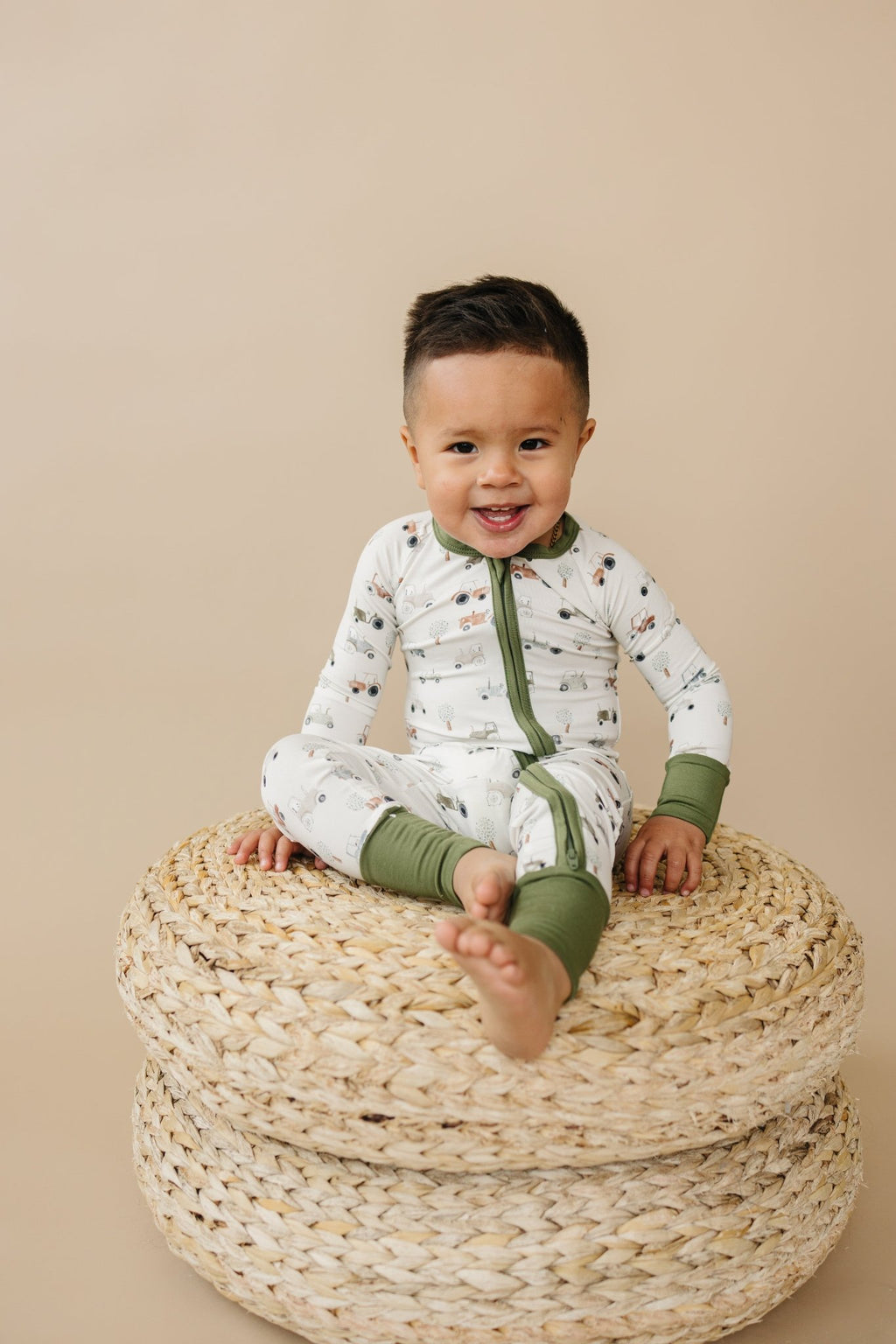 Tiny Tractors Bamboo Zippy Pajamas - Shop Avnu