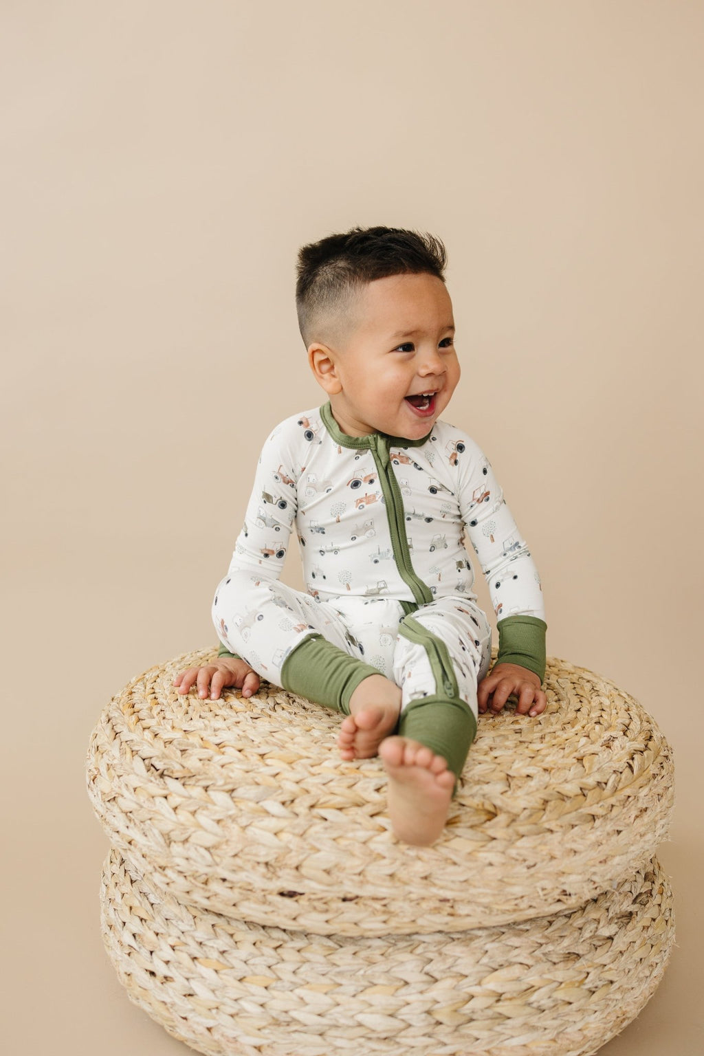 Tiny Tractors Bamboo Zippy Pajamas - Shop Avnu