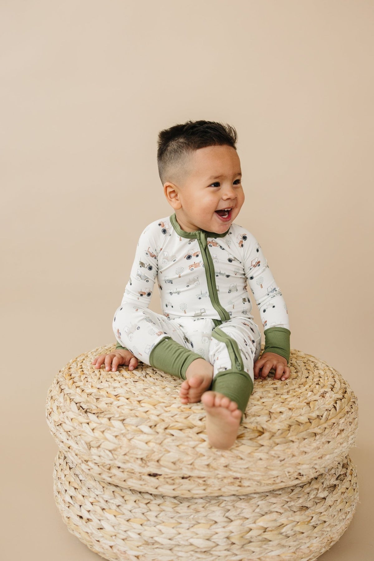 Tiny Tractors Bamboo Zippy Pajamas - Shop Avnu