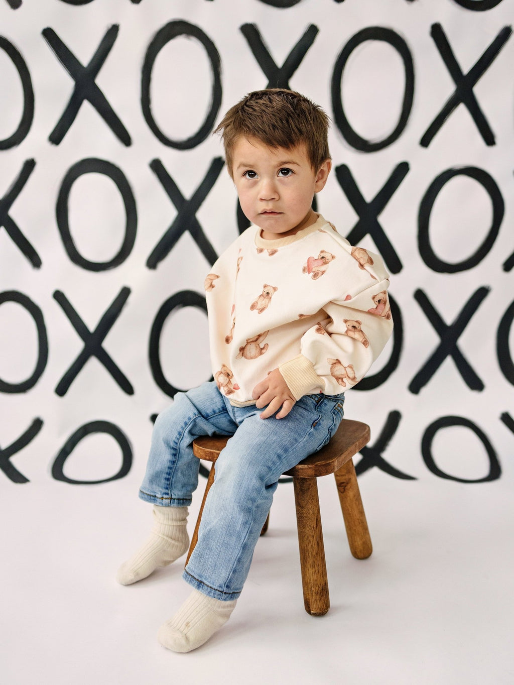 Teddy Bear Hearts Crewneck Sweatshirt - Shop Avnu