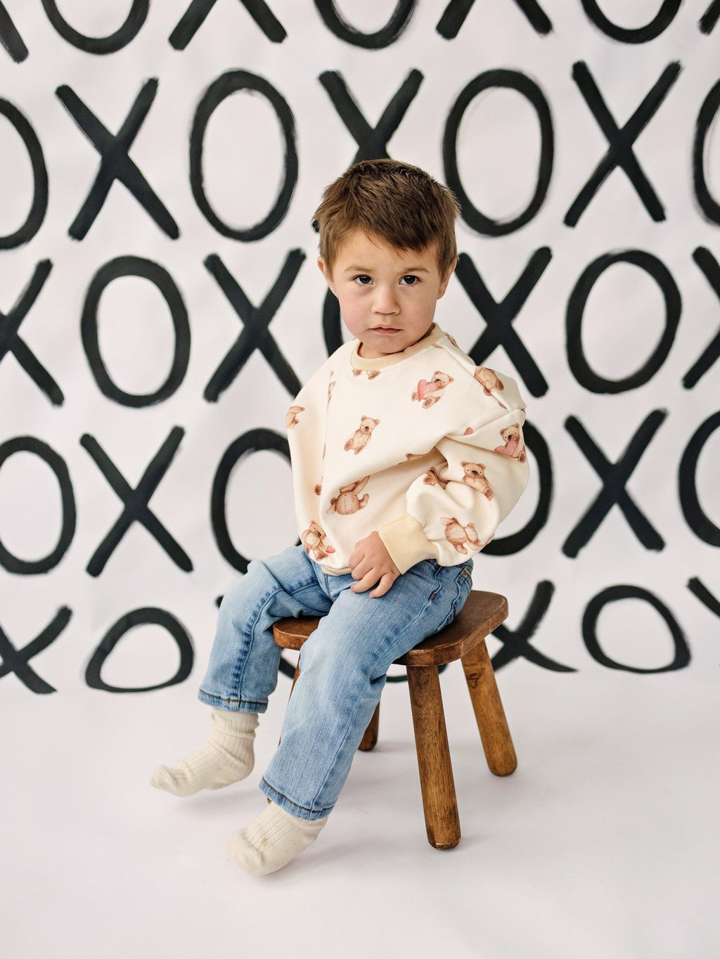 Teddy Bear Hearts Crewneck Sweatshirt - Shop Avnu