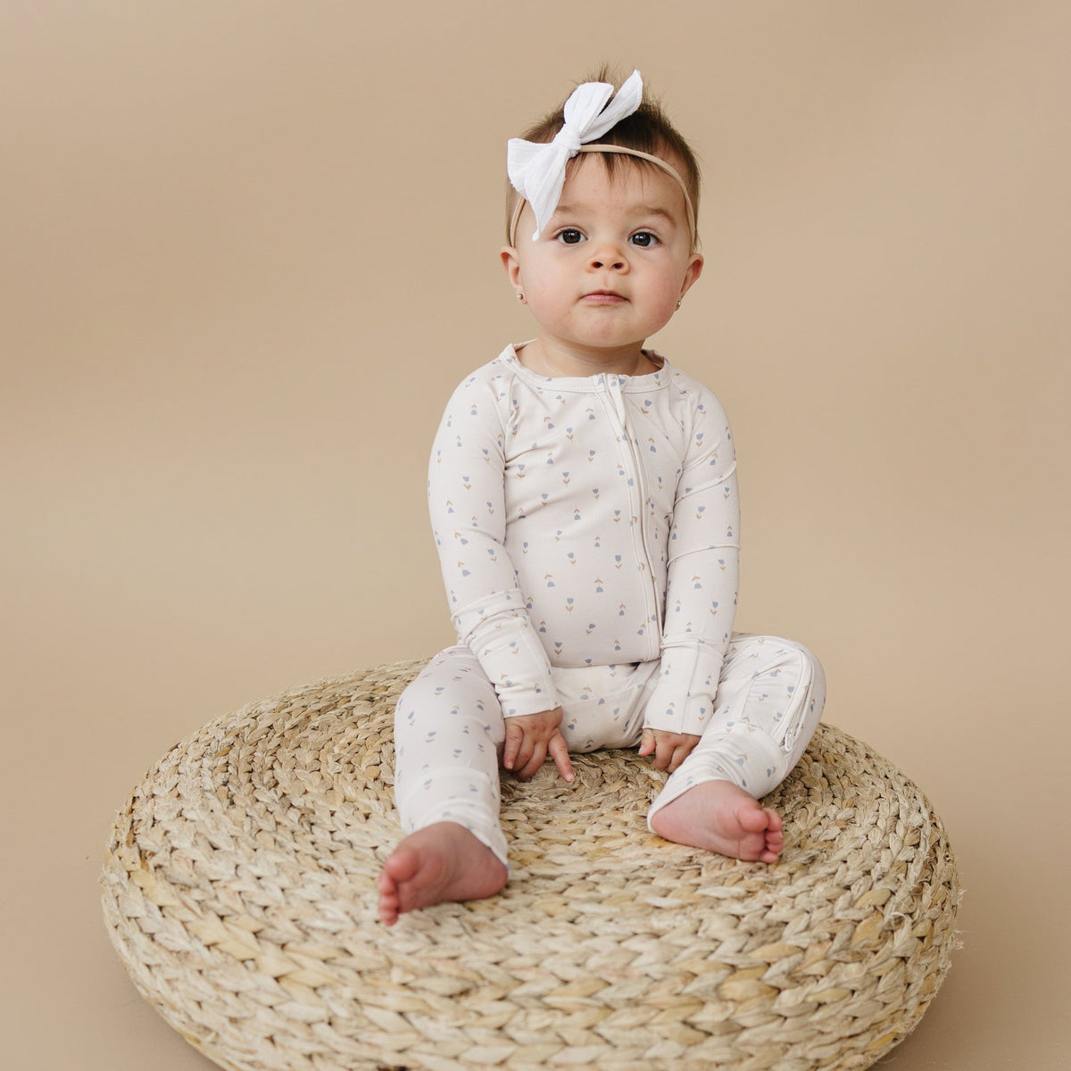 Tiny Tulips Bamboo Zippy Pajamas - Shop Avnu
