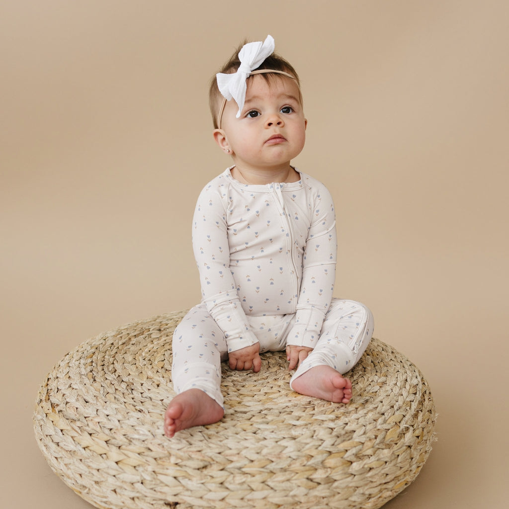 Tiny Tulips Bamboo Zippy Pajamas - Shop Avnu
