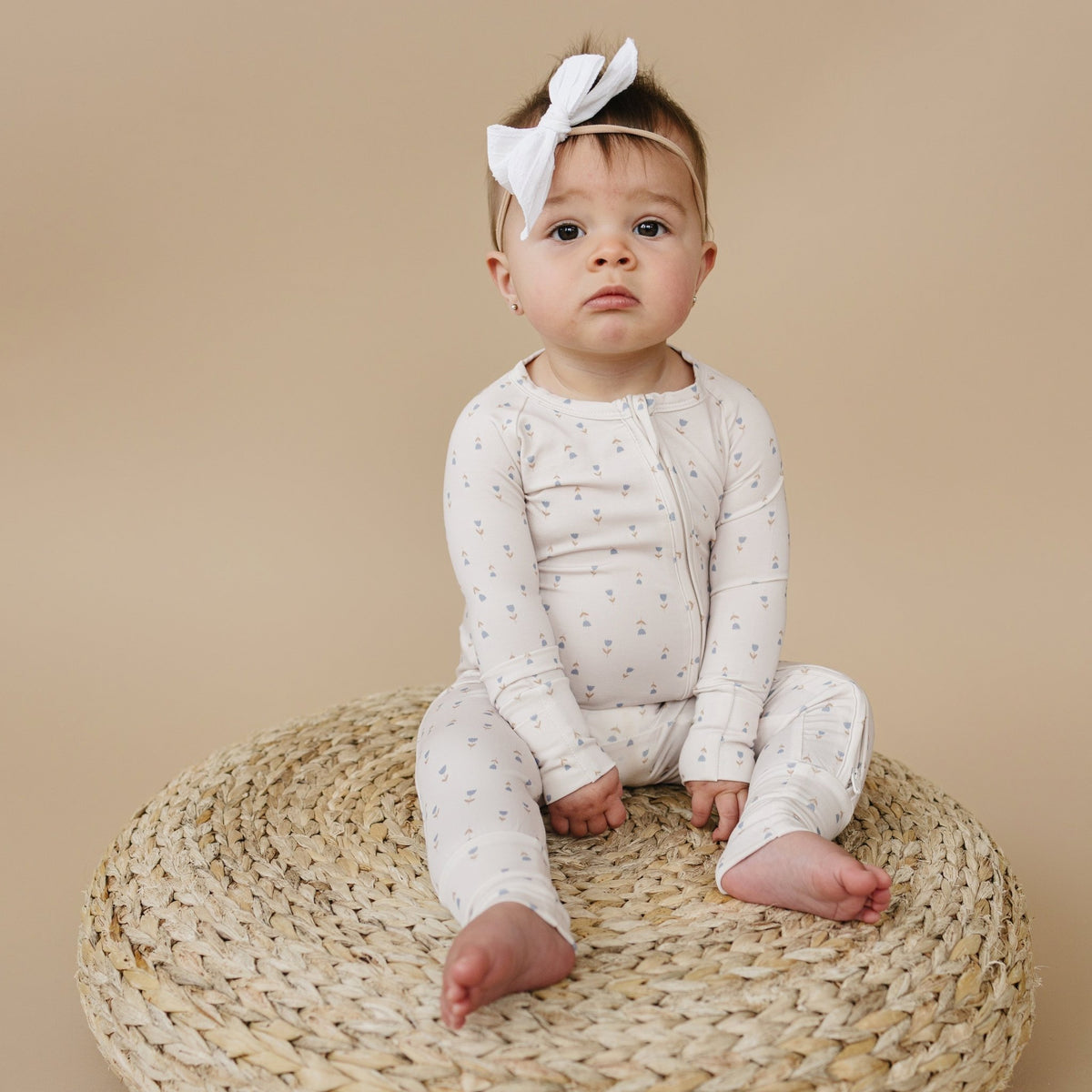 Tiny Tulips Bamboo Zippy Pajamas - Shop Avnu