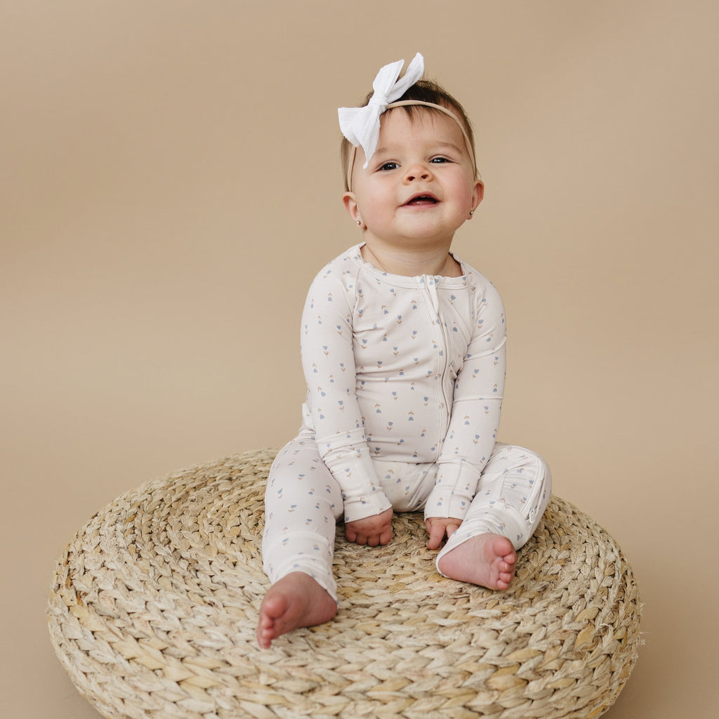 Tiny Tulips Bamboo Zippy Pajamas - Shop Avnu