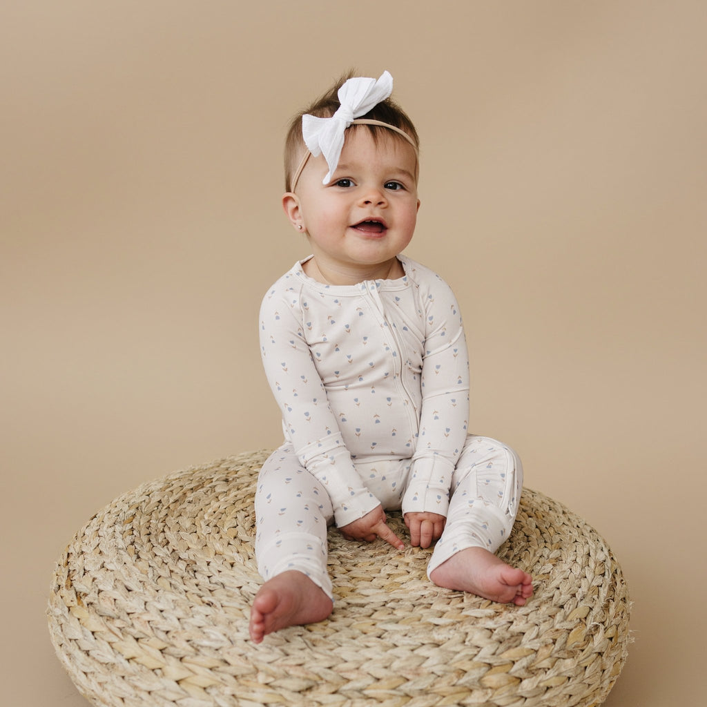 Tiny Tulips Bamboo Zippy Pajamas - Shop Avnu