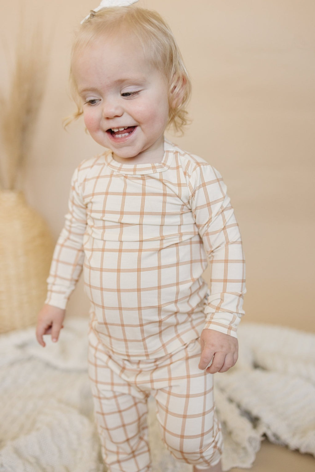 Burnt Orange Plaid 2pc Bamboo Pajamas - Shop Avnu