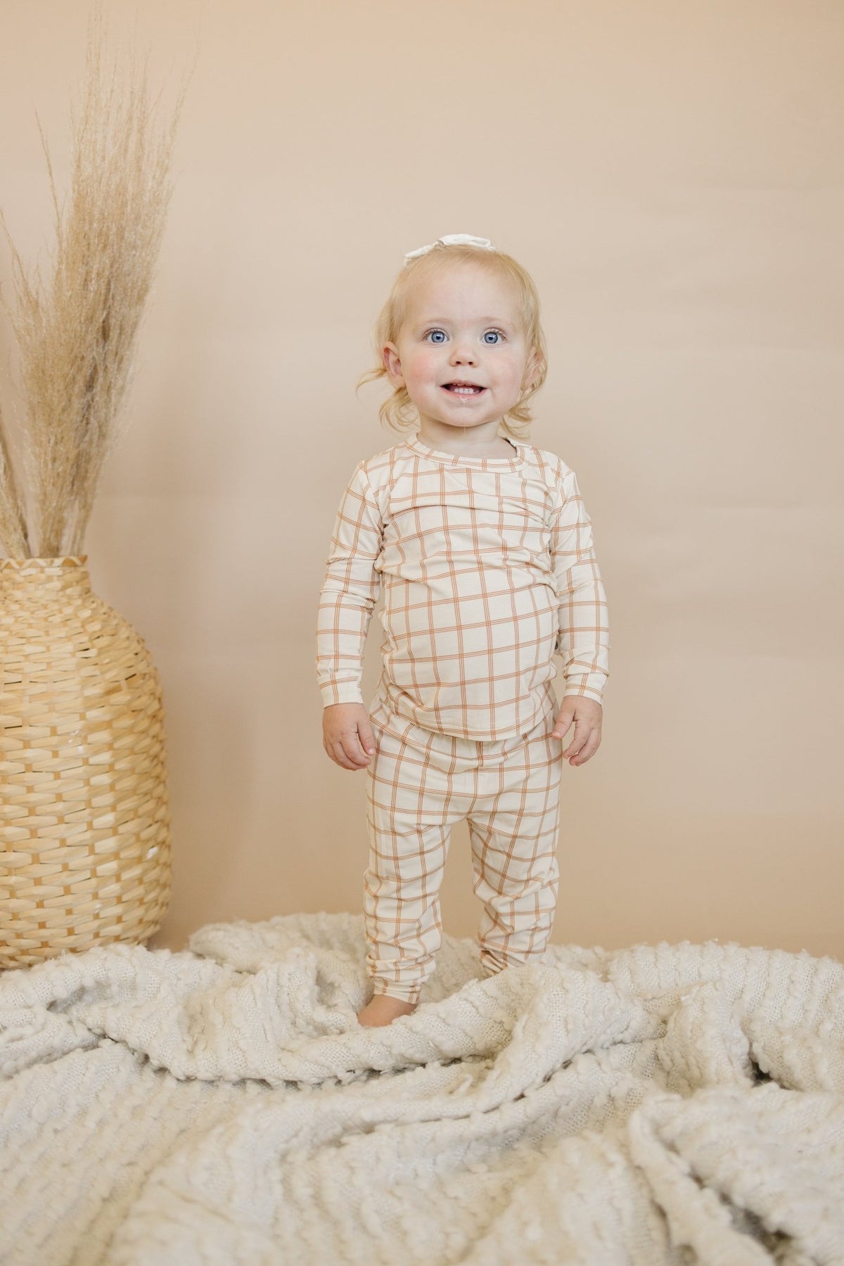 Burnt Orange Plaid 2pc Bamboo Pajamas - Shop Avnu