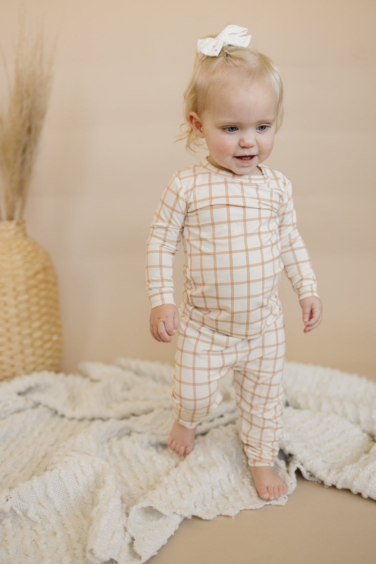Burnt Orange Plaid 2pc Bamboo Pajamas - Shop Avnu