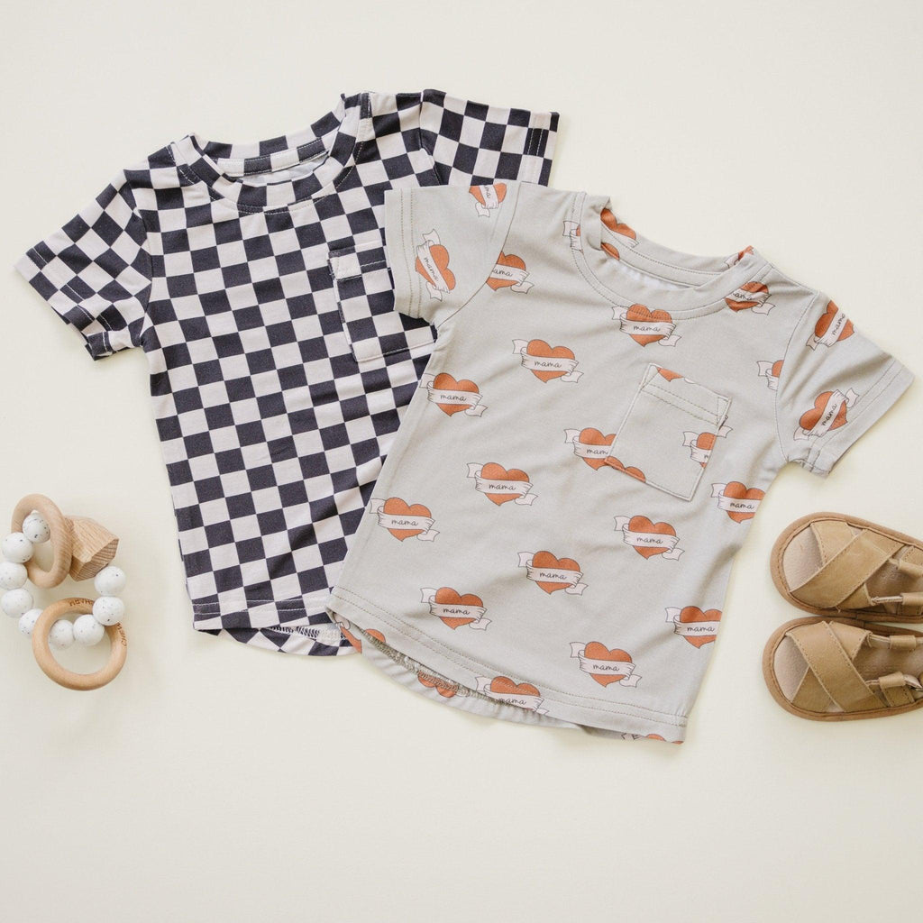 Black Checkered Bamboo Tee - Shop Avnu