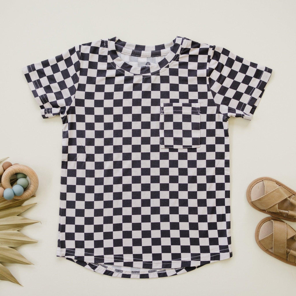 Black Checkered Bamboo Tee - Shop Avnu