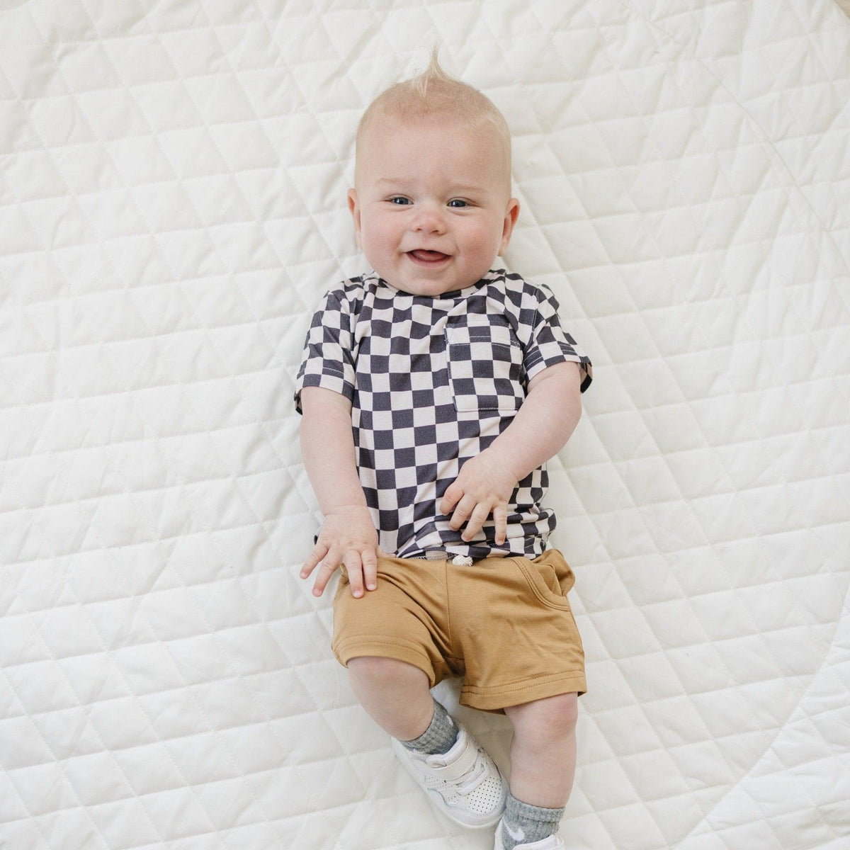 Black Checkered Bamboo Tee - Shop Avnu