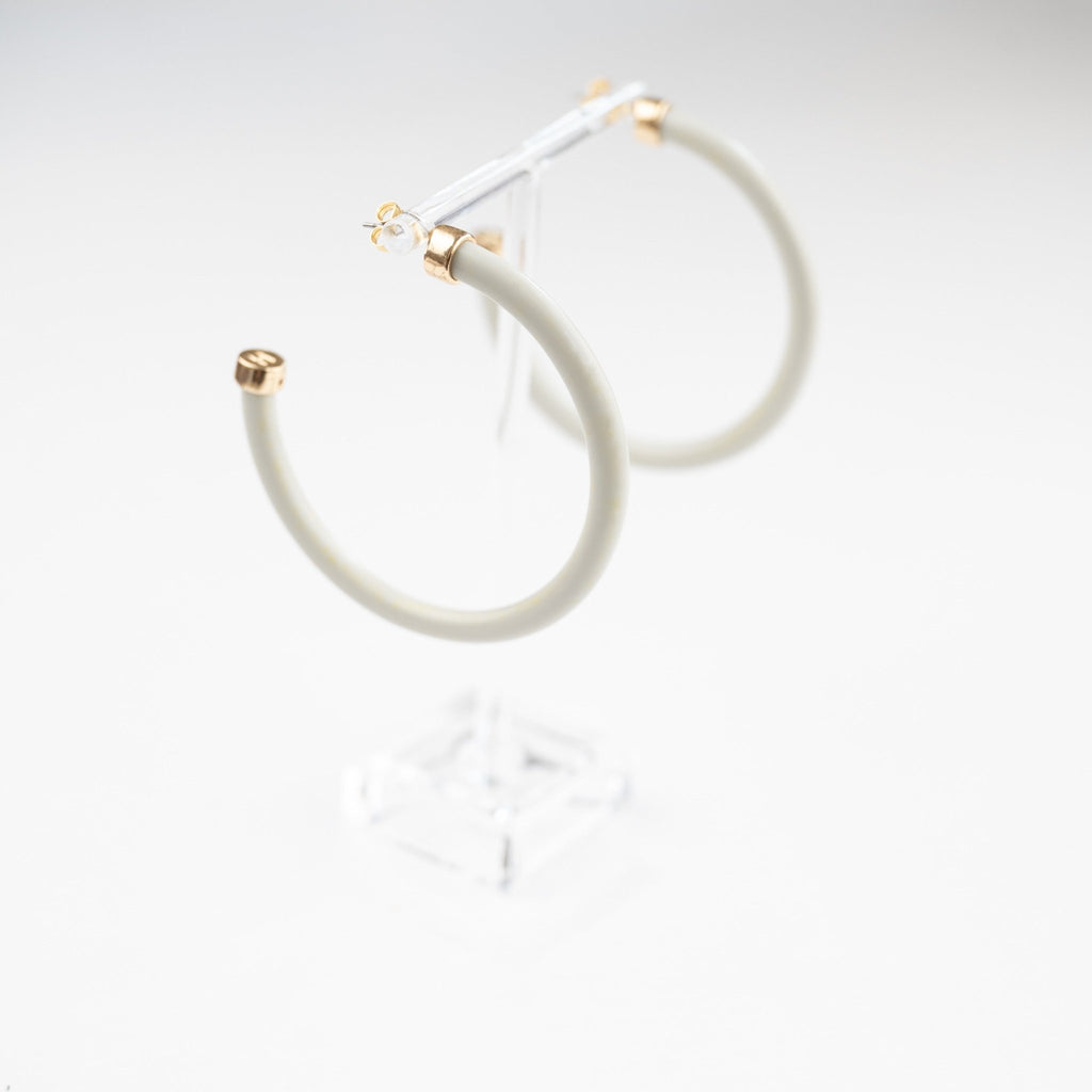 Off White Hoop Earrings - Shop Avnu