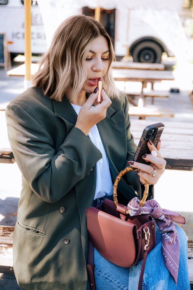 Burgundy Semi - Circle Crossbody Bag - Shop Avnu