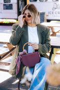 Burgundy Semi - Circle Crossbody Bag - Shop Avnu