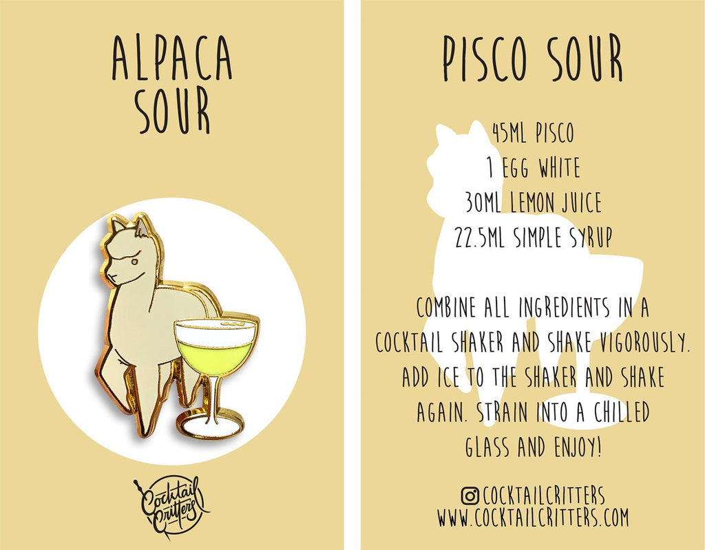 Alpaca x Pisco Sour Pin - Shop Avnu