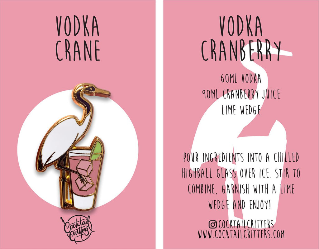 Crane x Vodka Cranberry Pin - Shop Avnu