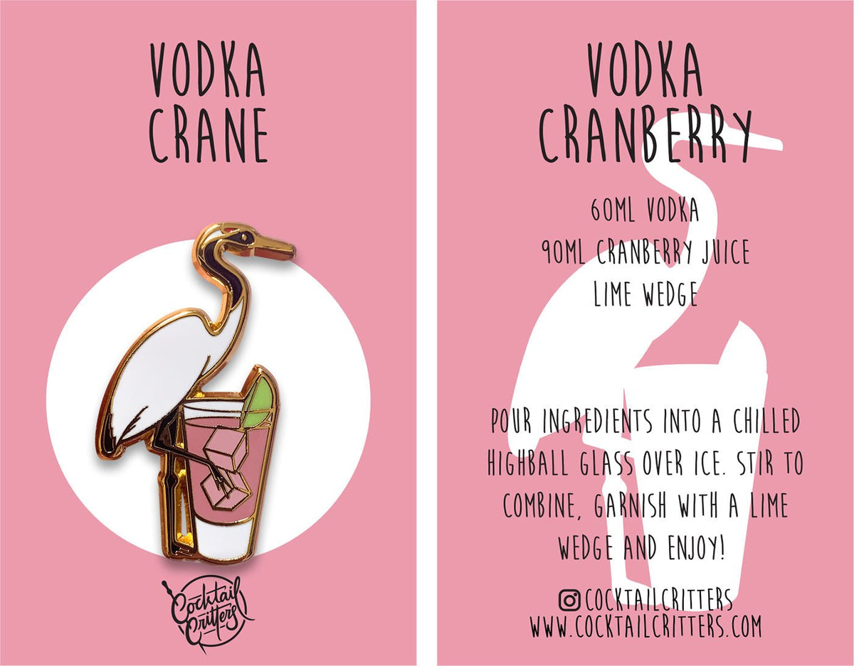 Crane x Vodka Cranberry Pin - Shop Avnu