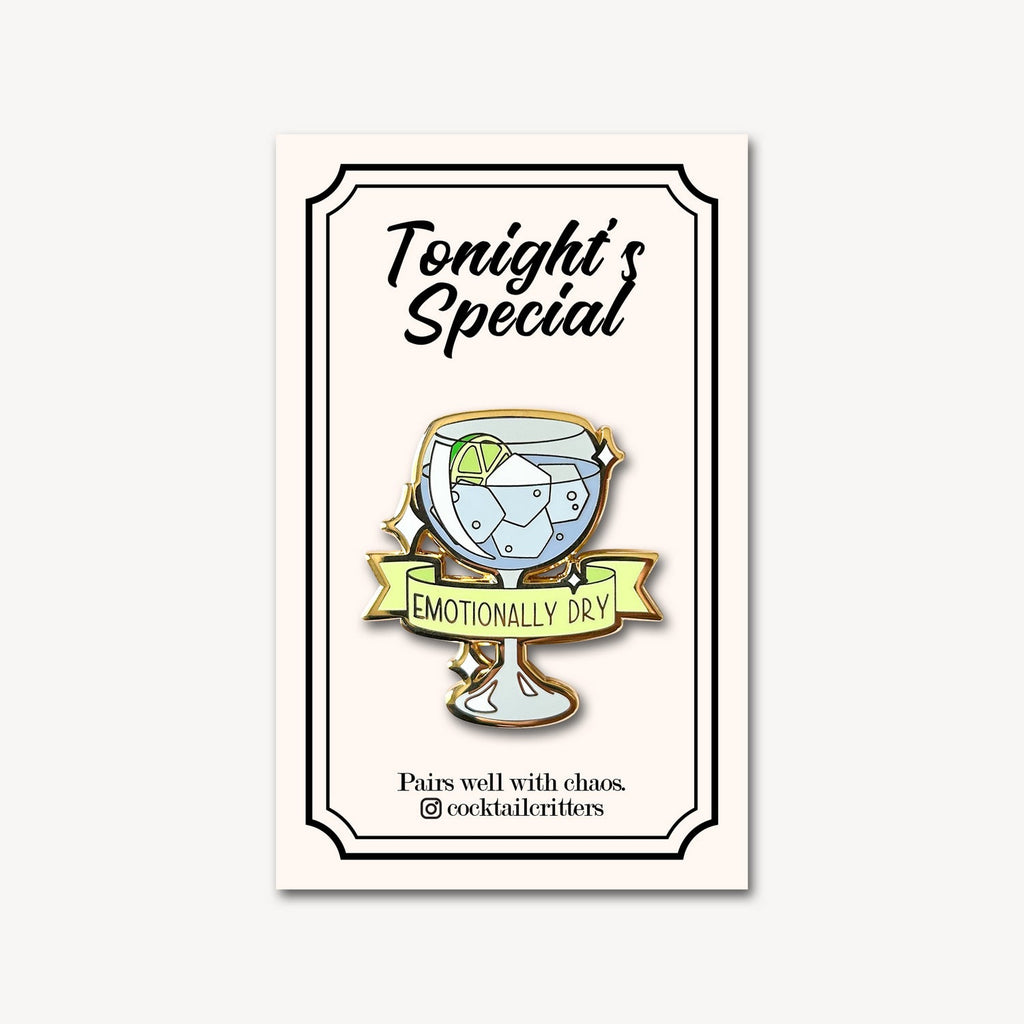 Gin & Tonic (Emotionally Dry) Cocktail Pin - Shop Avnu