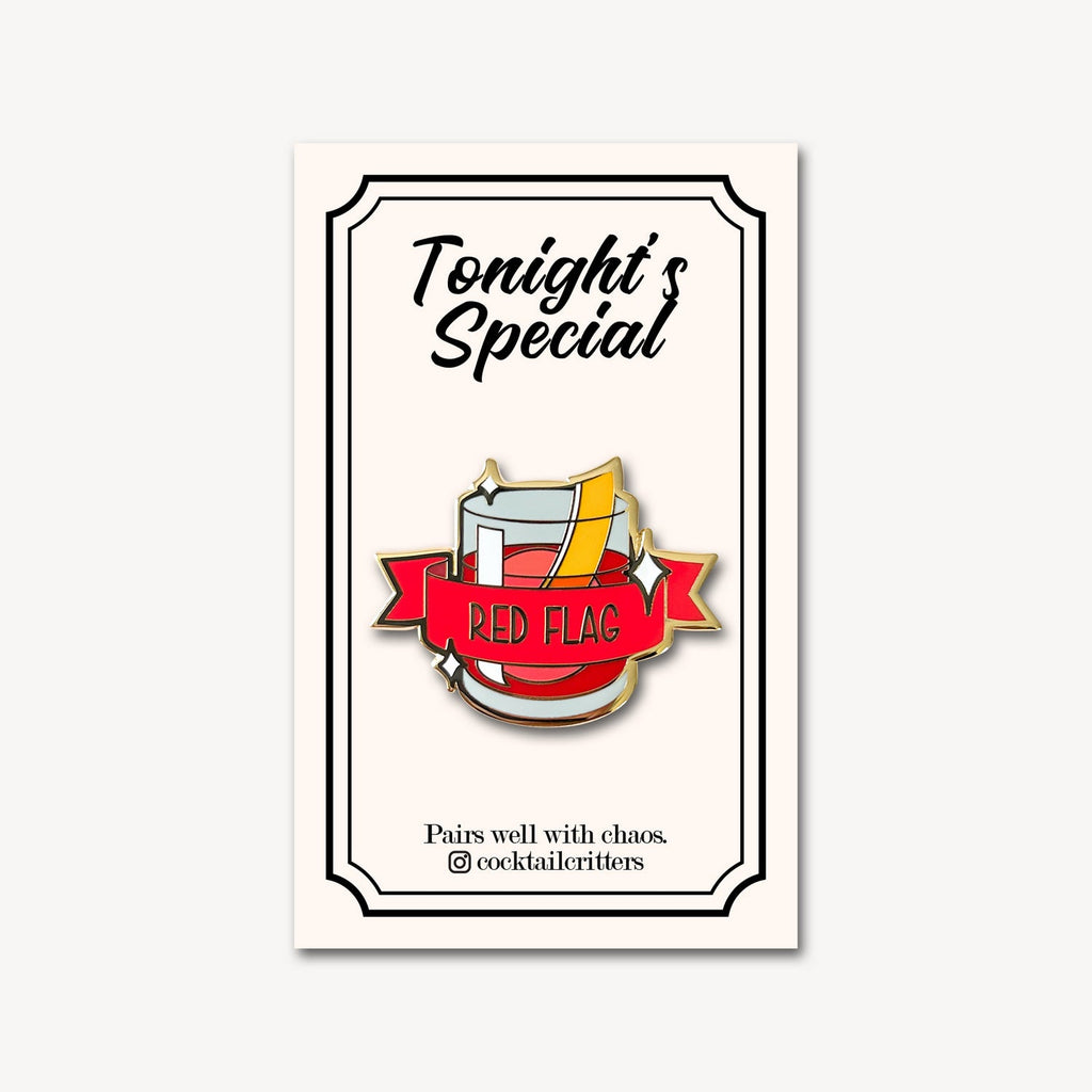 Negroni (Red Flag) Cocktail Pin - Shop Avnu