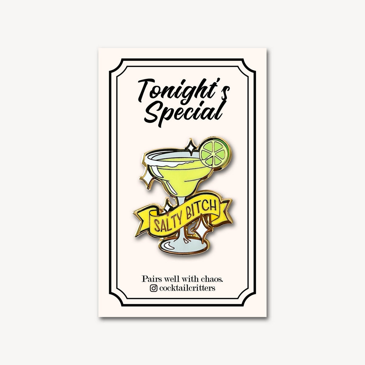 Margarita (Salty Bitch) Cocktail Pin - Shop Avnu