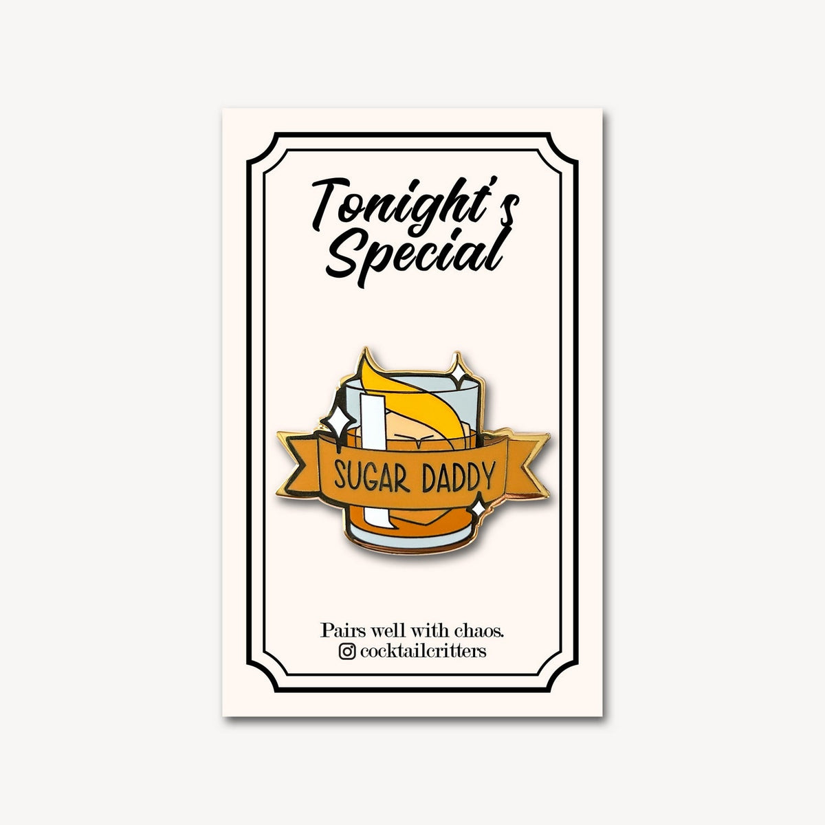 Old Fashioned (Sugar Daddy) Cocktail Pin - Shop Avnu