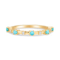 Alyssa 14K Gold Turquoise Dainty Ring with White Diamonds - Shop Avnu