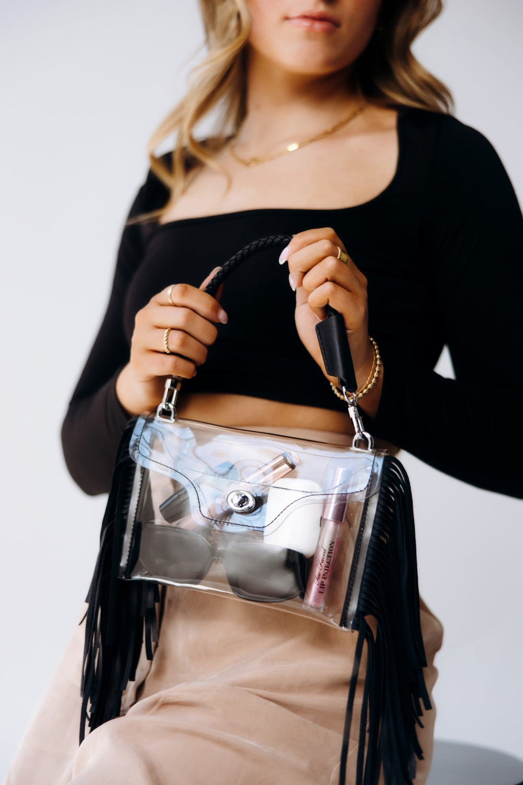 Clear Fringe Crossbody - Shop Avnu