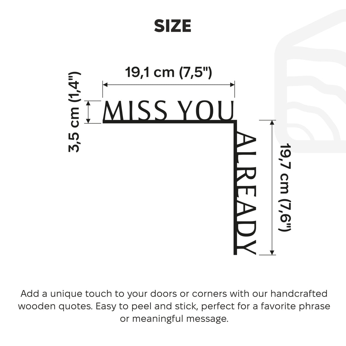 Wooden Corner Quote – Miss You Already
