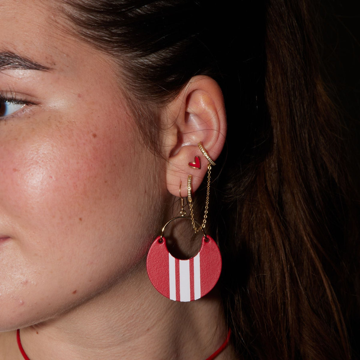 Crimson Sweetheart Studs