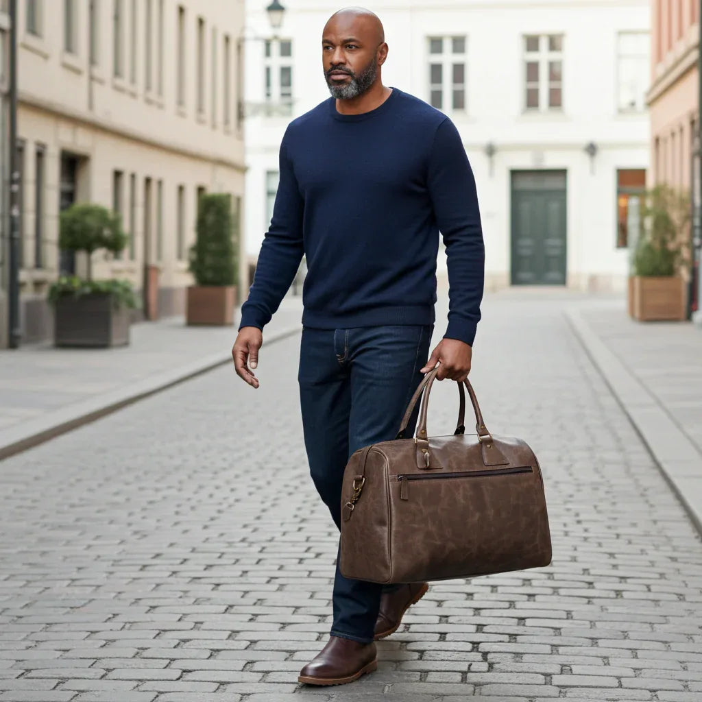 Crazy Horse Leather Weekender Travel Bag