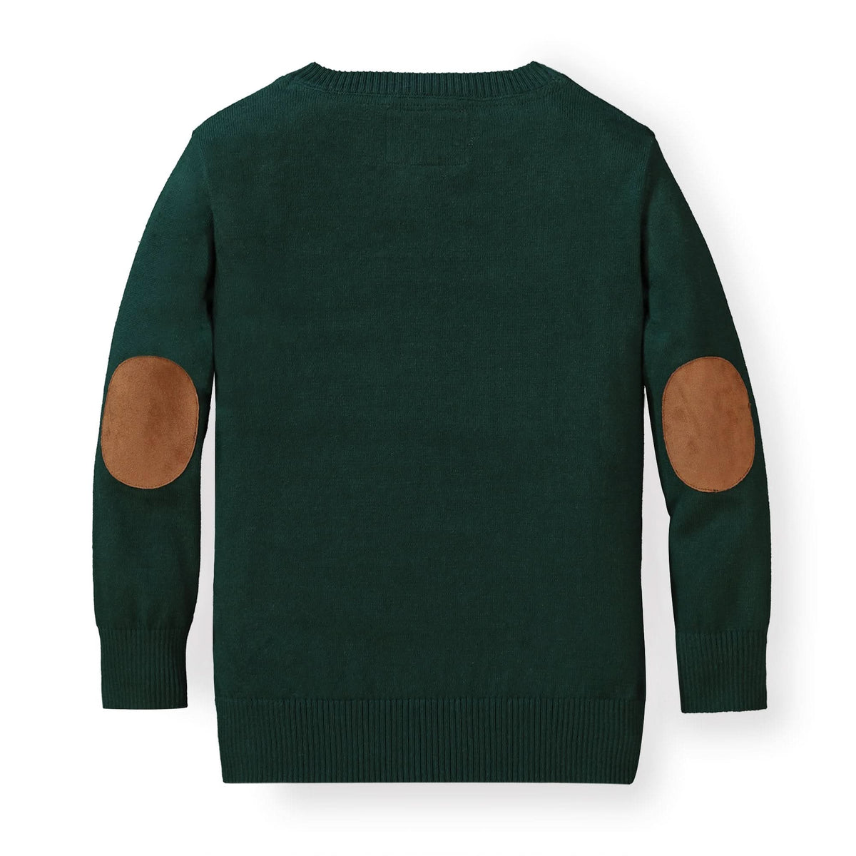 Fine Gauge V-Neck Organic Sweater with Elbow Patches - Baby